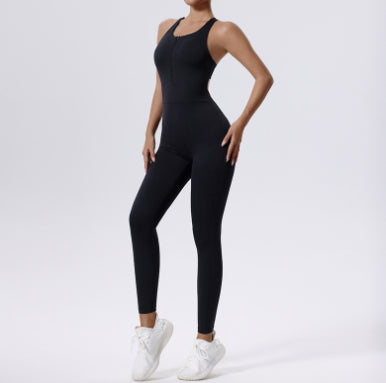 Seamless Yoga Bodysuit with Built-In Bra - Elroigin