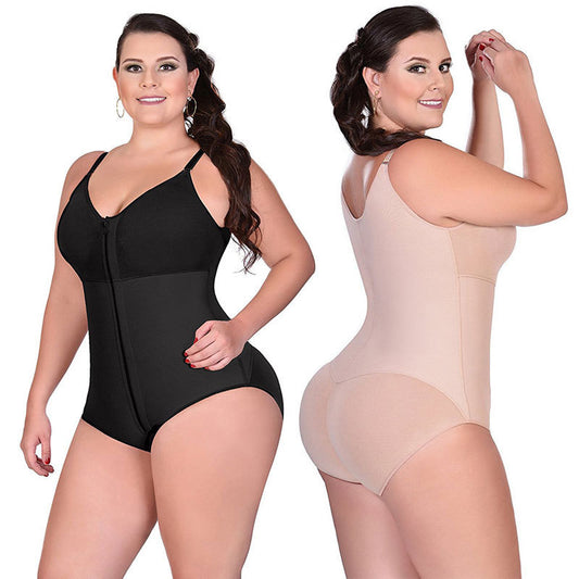 High-Waist Shaping Bodysuit with Zipper