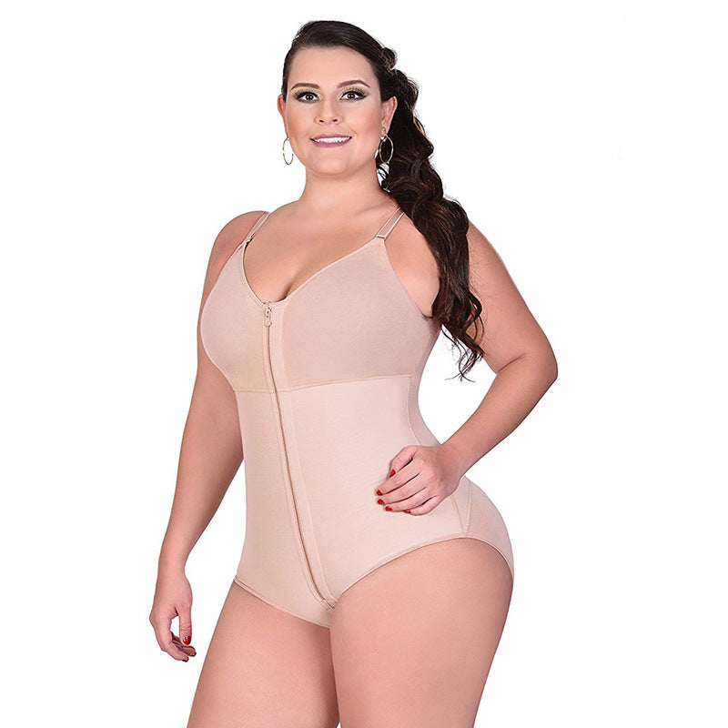 High-Waist Shaping Bodysuit with Zipper