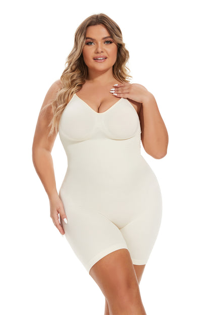 Waist-Defining Open-Back Shapewear Bodysuit - Elroigin
