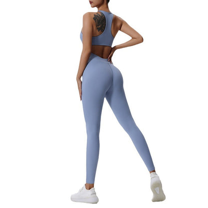 Seamless Yoga Bodysuit with Built-In Bra - Elroigin