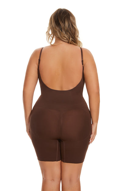 Waist-Defining Open-Back Shapewear Bodysuit - Elroigin