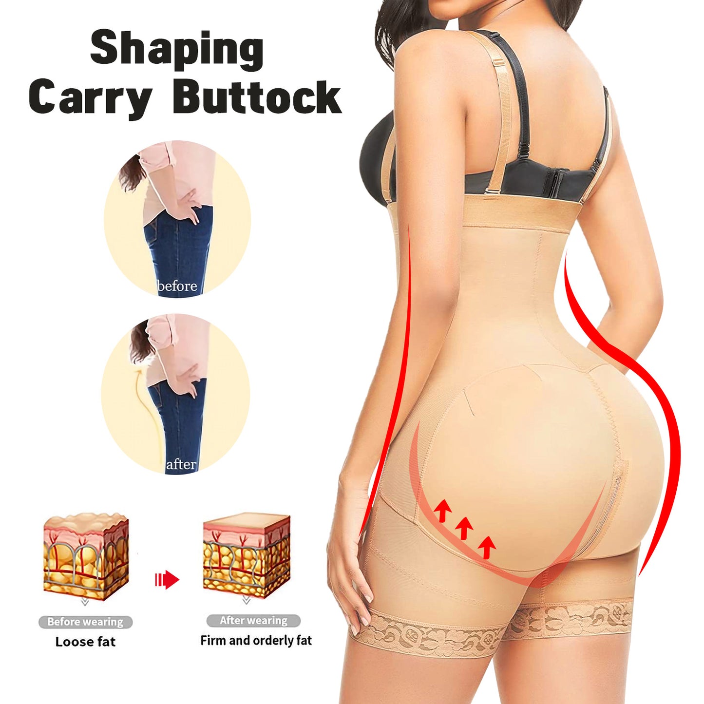 High-Waist Zipper Bodysuit Shaper