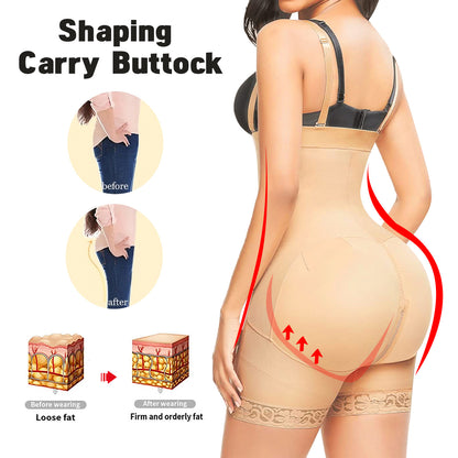 High-Waist Zipper Bodysuit Shaper