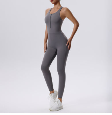 Seamless Yoga Bodysuit with Built-In Bra - Elroigin