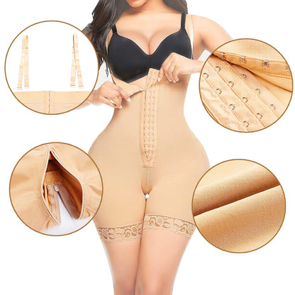High-Waist Zipper Bodysuit Shaper