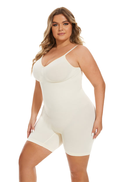 Waist-Defining Open-Back Shapewear Bodysuit - Elroigin