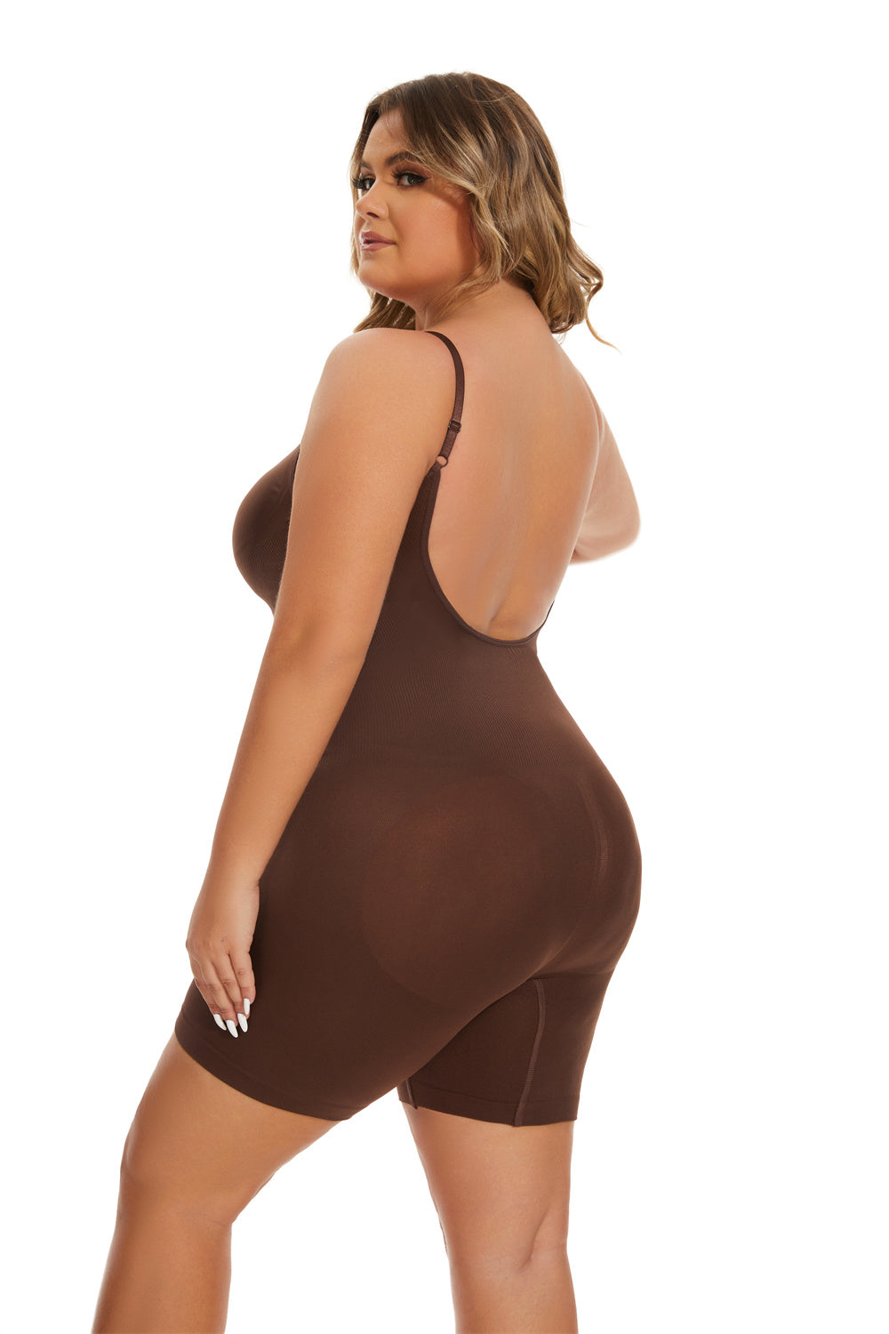 Waist-Defining Open-Back Shapewear Bodysuit - Elroigin